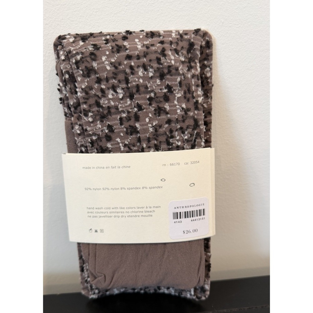 NWT Anthropologie S/M Tin Torertta Tights Brown Black White - Picture 2 of 2